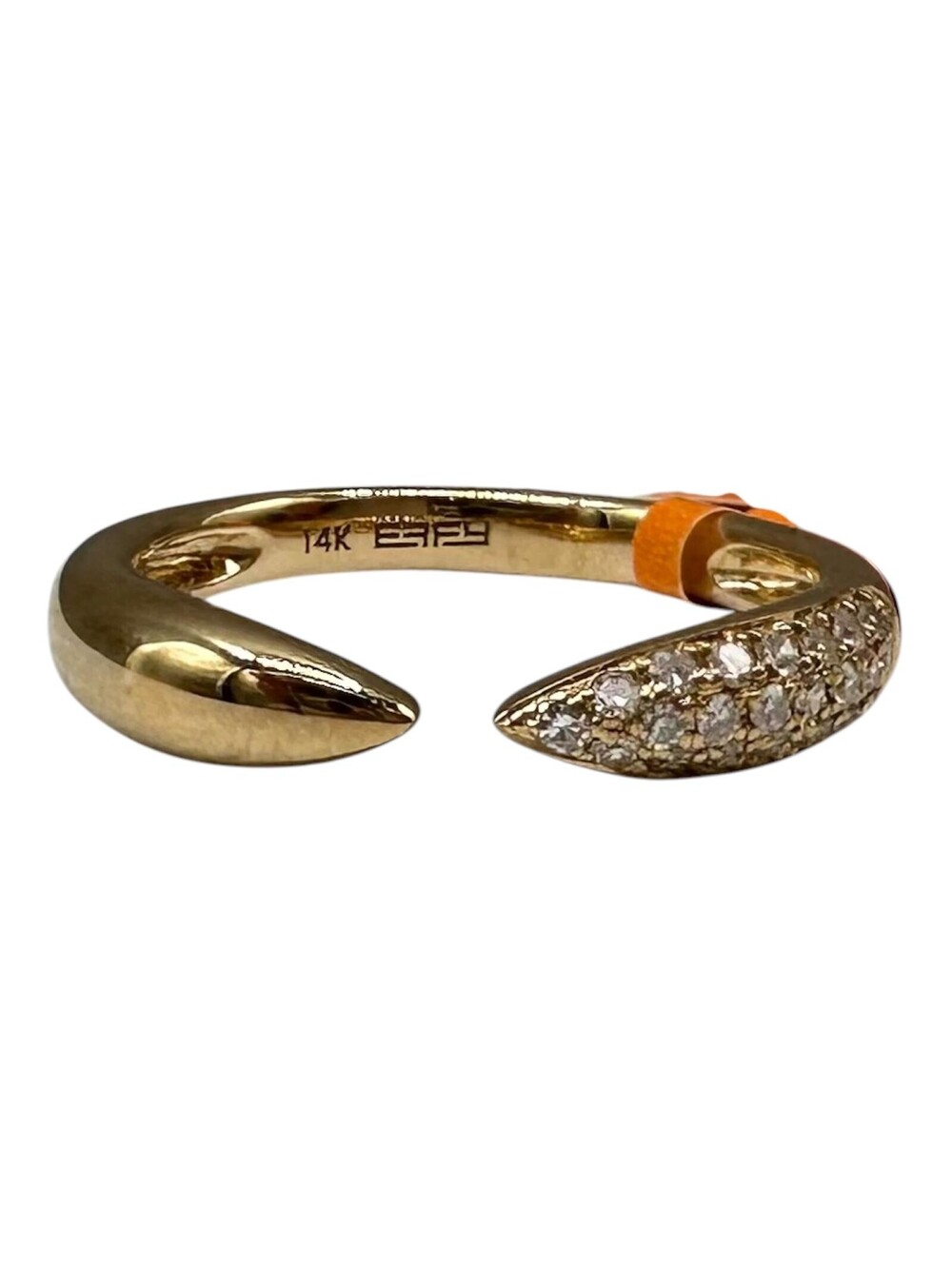 Designer Effy Diamond Open Claw Ring 14kt Yellow Gold 0.09ctw NWT